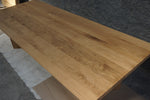 Solid Oak Double V Leg Dining Table, 108"W x 43"D