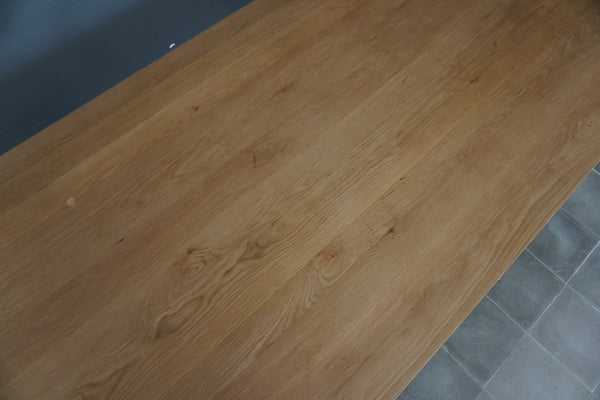 Solid Oak Double V Leg Dining Table, 108"W x 43"D