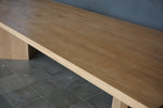 Solid Oak Double V Leg Dining Table, 108"W x 43"D