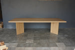 Solid Oak Double V Leg Dining Table, 108"W x 43"D