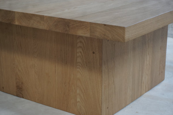 Solid Oak Large Coffee Table, 40"W X 40"D