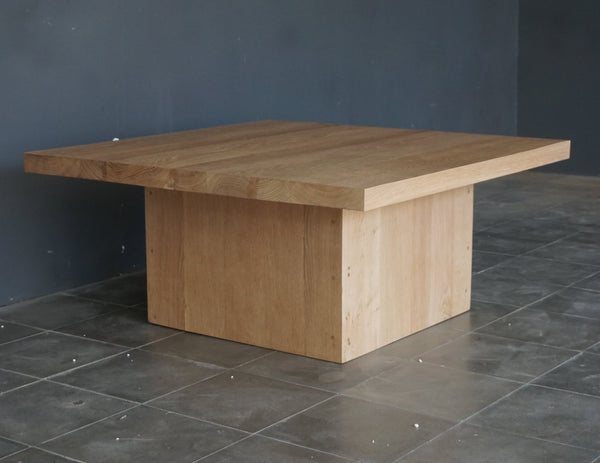 Solid Oak Large Coffee Table, 40"W X 40"D