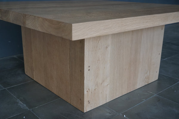 Solid Oak Large Coffee Table, 40"W X 40"D