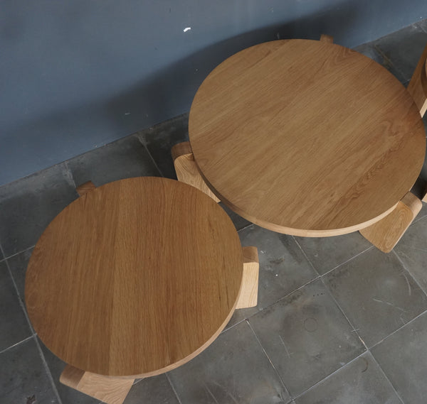 Solid Oak Nesting Coffee Tables