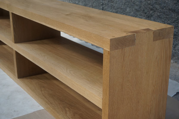 Solid Oak Sofa Console Table, 84"W x 14"D x 23"H