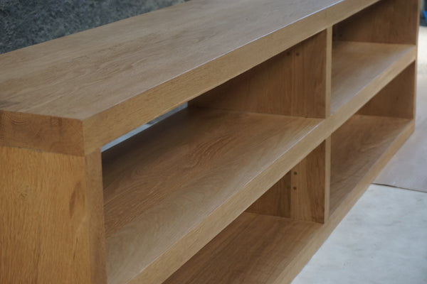 Solid Oak Sofa Console Table, 84"W x 14"D x 23"H