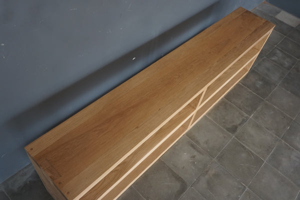 Solid Oak Sofa Console Table, 84"W x 14"D x 23"H