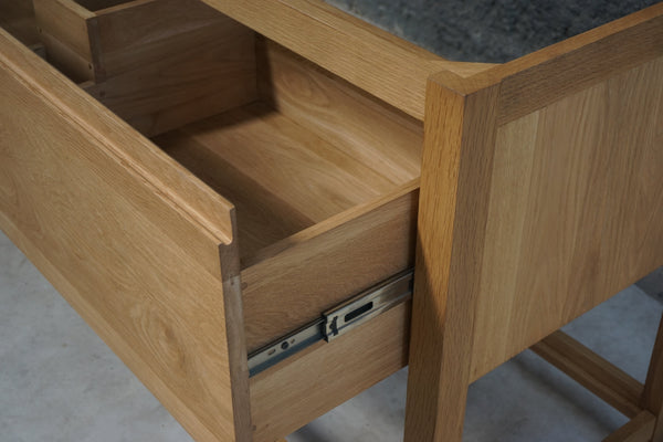 Solid Oak Bathroom Vanity, 60"W x 22"D x 34.5"H