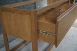 Solid Oak Bathroom Vanity, 60"W x 22"D x 34.5"H
