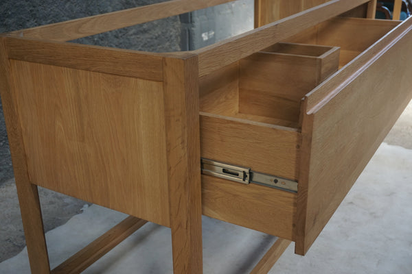 Solid Oak Bathroom Vanity, 60"W x 22"D x 34.5"H