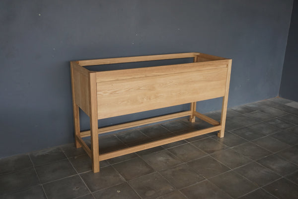 Solid Oak Bathroom Vanity, 60"W x 22"D x 34.5"H