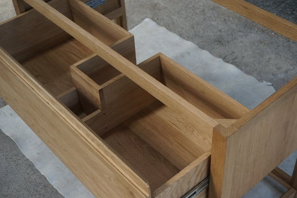 Solid Oak Bathroom Vanity, 48"W x 22"D x 34.5"H