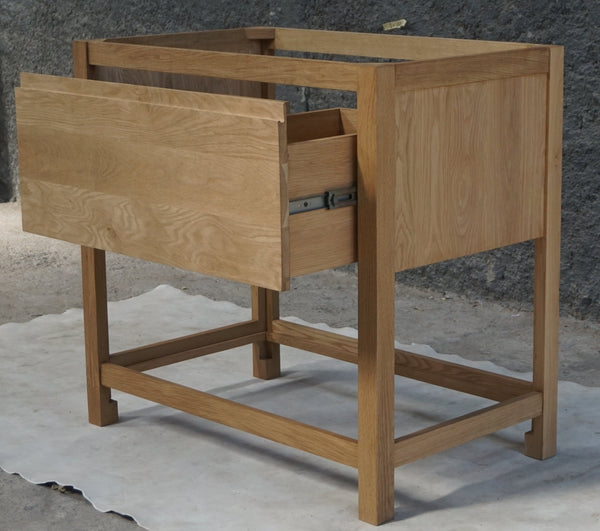Solid Oak Bathroom Vanity, 36"W x 22"D x 34.5"H