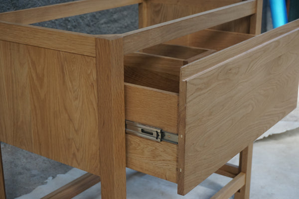 Solid Oak Bathroom Vanity, 36"W x 22"D x 34.5"H