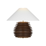 Crenelle 20" Stacked Table Lamp, Burnished Maple