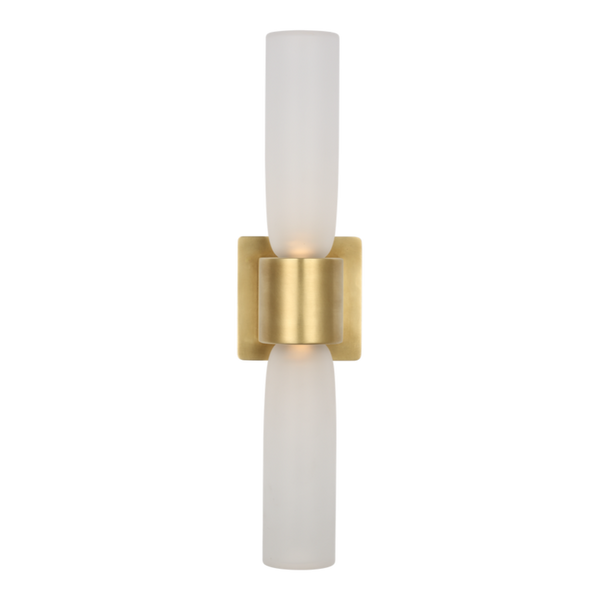 Volver Medium Double Sconce, Hand Rubbed Antique Brass