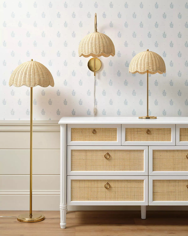 Arden Table Lamp - Brass/Rattan, 22.75"H