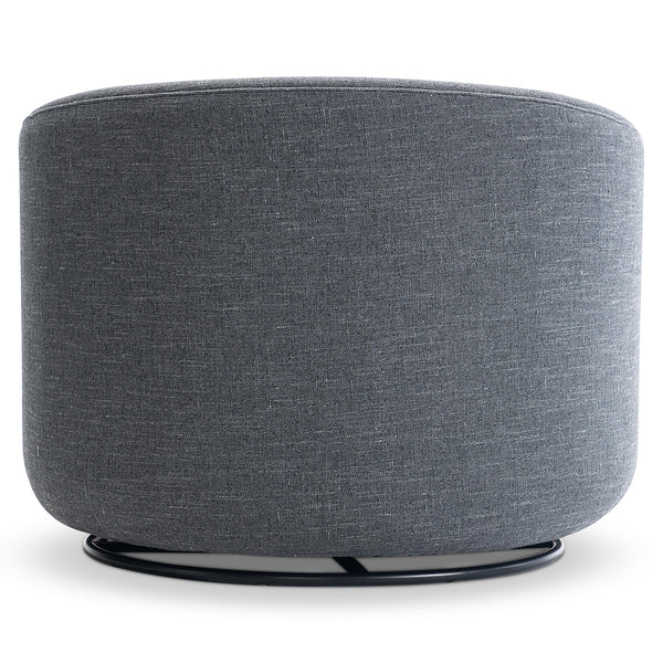 Astrid Fabric Swivel Chair - Blue Linen