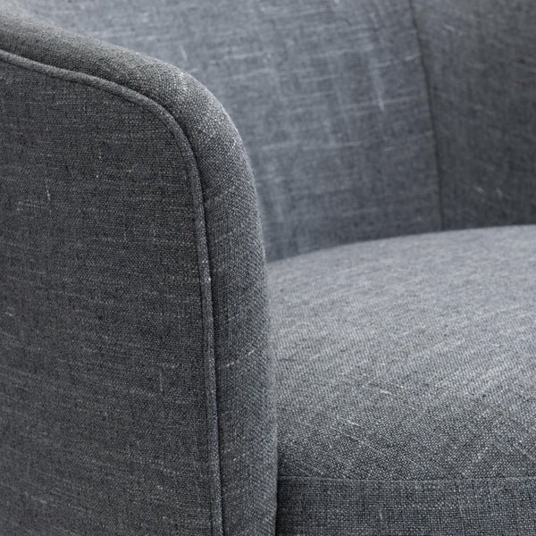Astrid Fabric Swivel Chair - Blue Linen