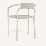 Leo Stacking Dining Chair, Aluminum Bone / Rope Shell