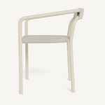 Leo Stacking Dining Chair, Aluminum Bone / Rope Shell