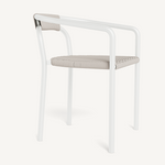 Leo Stacking Dining Chair, Aluminum White / Rope Shell
