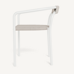 Leo Stacking Dining Chair, Aluminum White / Rope Shell