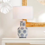 Bergman Table Lamp, Blue/White Ceramic, 27"H