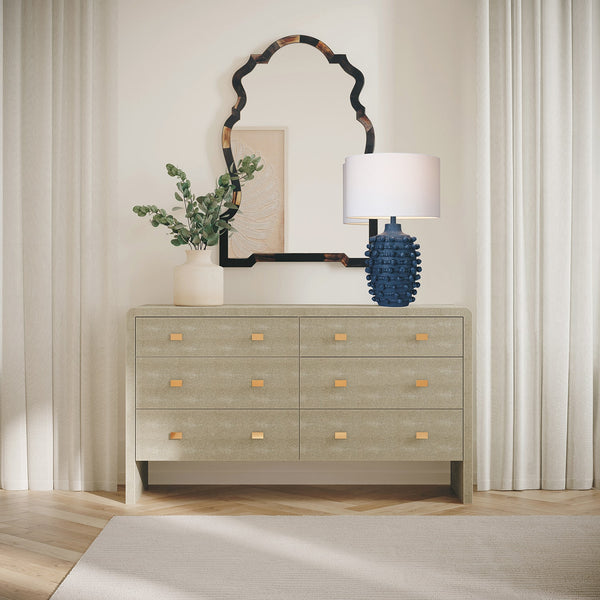 Leah Table Lamp, Navy Resin, 27" H