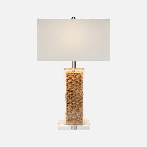 Verlene Table Lamp, Natural Weaved Seagrass/Clear Resin, 25"H