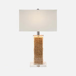 Verlene Table Lamp, Natural Weaved Seagrass/Clear Resin, 25"H