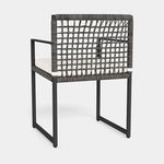 Loop Dining Chair, Aluminum Asteroid/ Panama Blanco