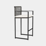 Loop Bar Stool, Aluminum Astroid/ Panama Blanco