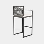 Loop Bar Stool, Aluminum Astroid/ Panama Blanco