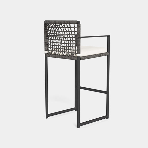 Loop Bar Stool, Aluminum Astroid/ Panama Blanco