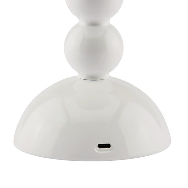 Bobbin Rechargeable LED Lamp - White Lacquer, 11.8"H