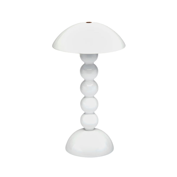 Bobbin Rechargeable LED Lamp - White Lacquer, 11.8"H