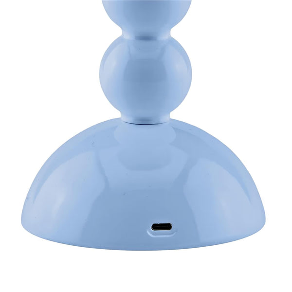 Bobbin Rechargeable LED Lamp - Pale Denim Lacquer, 11.8"H