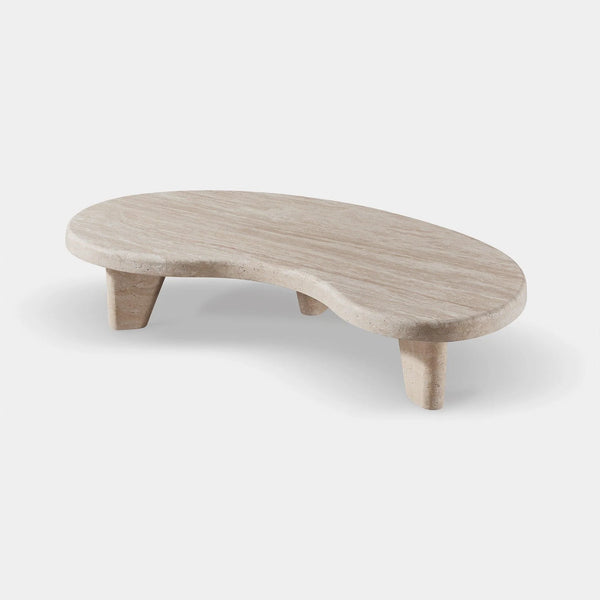 Lucca Organic Coffee Table, Travertine Natural