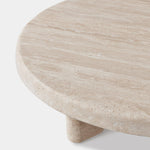 Lucca Round Coffee Table 47", Travertine Natural