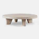 Lucca Round Coffee Table 47", Travertine Natural