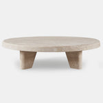 Lucca Round Coffee Table 47", Travertine Natural