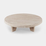 Lucca Round Coffee Table 47", Travertine Natural