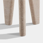 Lucca Round Side Table, Travertine Natural