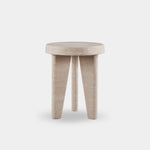 Lucca Round Side Table, Travertine Natural
