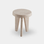 Lucca Round Side Table, Travertine Natural