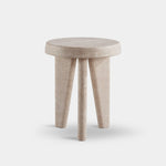 Lucca Round Side Table, Travertine Natural