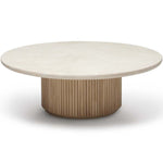Laurel Round Marble Cocktail Table, Honey, 60" Dia