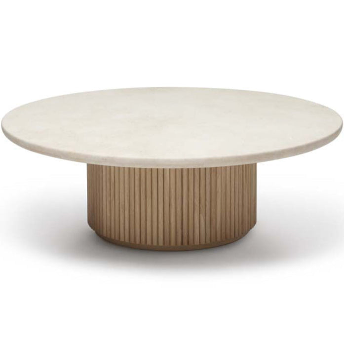 Laurel Round Marble Cocktail Table - Honey, 48"