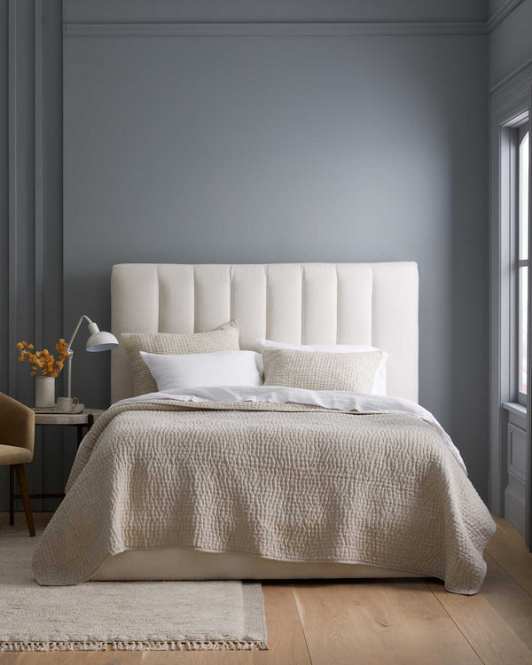 European Linen Cotton Stitch Quilt Collection - Natural, 2 Sizes